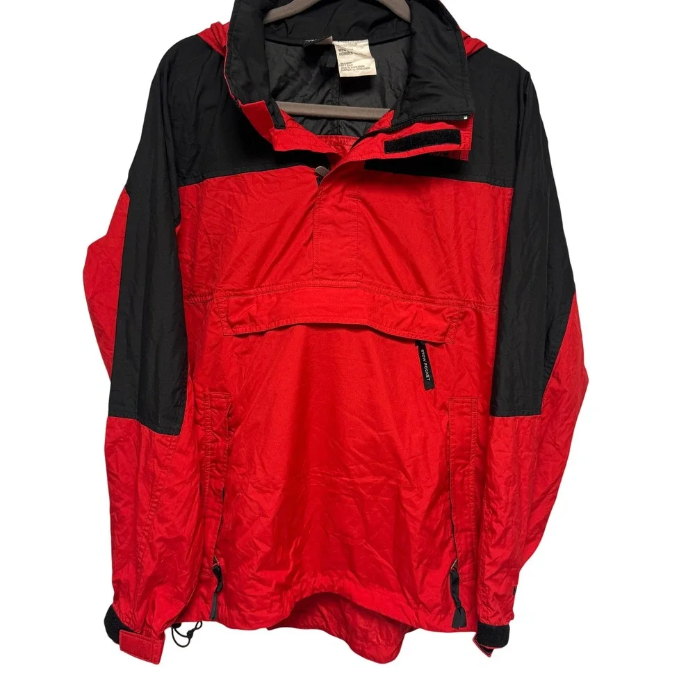 The North Face Hydrenaline Windbreaker Pullover Jacket Red Black Mens Medium Y2K